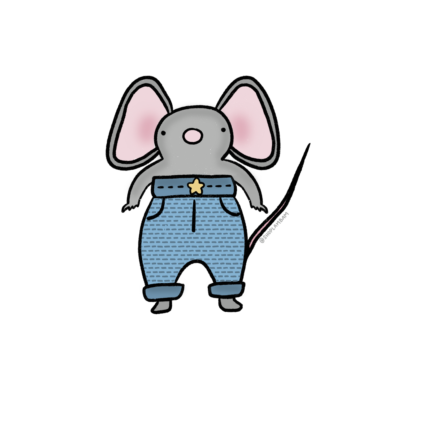 Fashionista Mouse Sticker