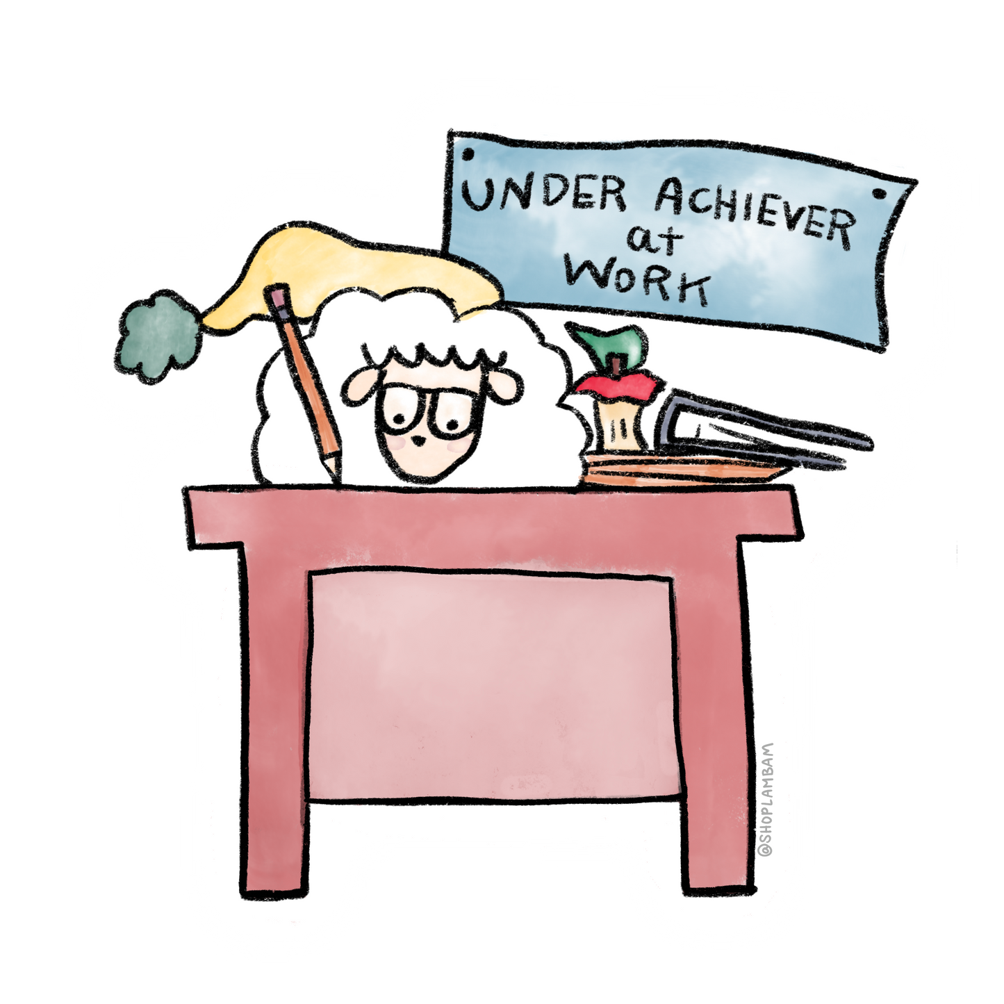Under Achiever at Work Sticker